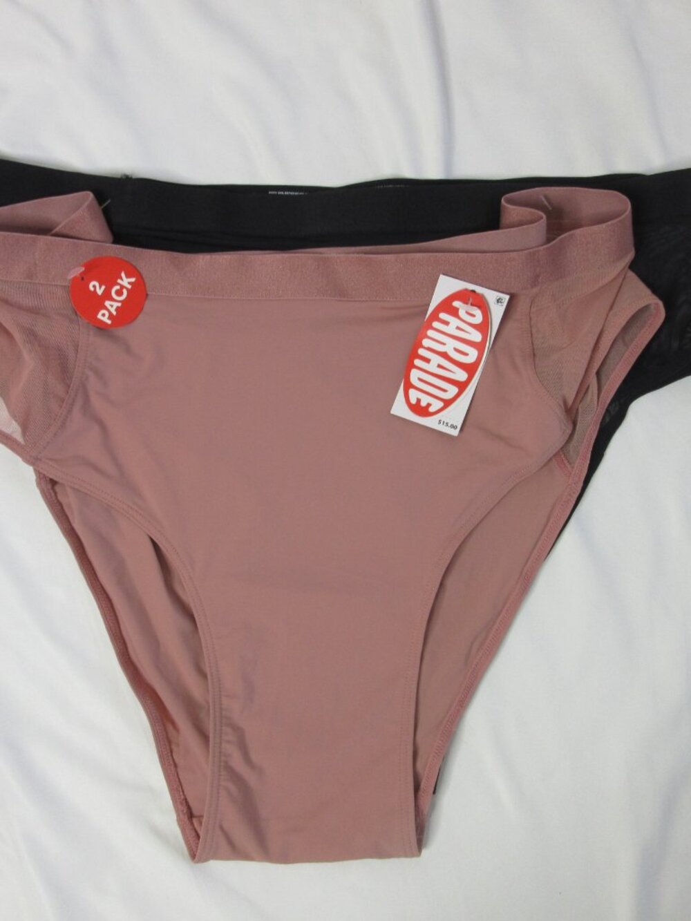 Parade Set of 2 Panties Underwear Women's Mid Rise Brief Black Pink Size XXL NWT